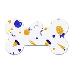 Pattern-fruit-apples-green Dog Tag Bone (one Side) by Maspions