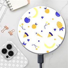 Pattern-fruit-apples-green Wireless Fast Charger(white) by Maspions