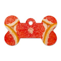 Grapefruit-fruit-background-food Dog Tag Bone (two Sides) by Maspions