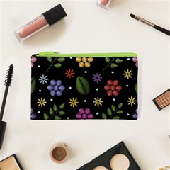 Embroidery Seamless Pattern With Flowers Cosmetic Bag (xs) by Apen