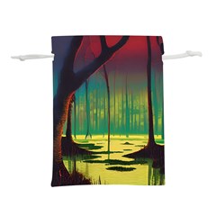 Nature Swamp Water Sunset Spooky Night Reflections Bayou Lake Lightweight Drawstring Pouch (m) by Posterlux