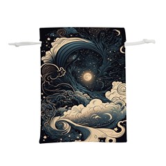 Starry Sky Moon Space Cosmic Galaxy Nature Art Clouds Art Nouveau Abstract Lightweight Drawstring Pouch (s) by Posterlux