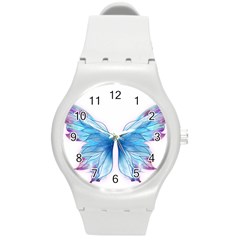 Butterfly-drawing-art-fairytale  Round Plastic Sport Watch (m) by saad11
