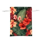 Tropical Flower Bloom Lightweight Drawstring Pouch (S) Back