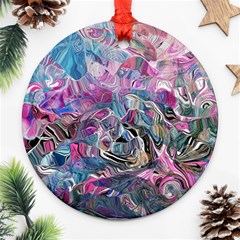 Pink Swirls Flow Ornament (round) by kaleidomarblingart