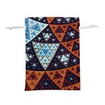 Fractal Triangle Geometric Abstract Pattern Lightweight Drawstring Pouch (S) Front