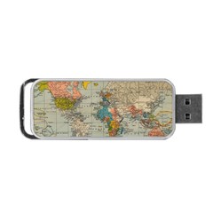 Vintage World Map Portable Usb Flash (one Side) by Proyonanggan