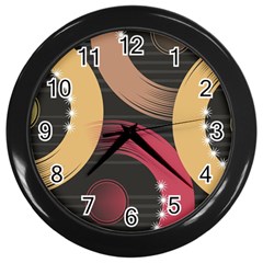 Circle Colorful Shine Line Pattern Geometric Wall Clock (black) by Proyonanggan