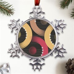 Circle Colorful Shine Line Pattern Geometric Metal Large Snowflake Ornament by Proyonanggan
