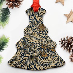 Brown Vintage Background Vintage Floral Pattern Christmas Tree Ornament (two Sides) by Ndabl3x
