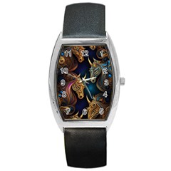 Pattern With Horses Barrel Style Metal Watch by 2607694a