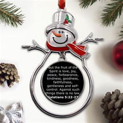 Galatians 5 Metal Snowman Ornament by RiverRootz