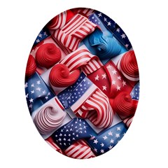 Us Presidential Election Colorful Vibrant Pattern Design  Oval Glass Fridge Magnet (4 Pack) by dflcprintsclothing