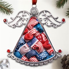 Us Presidential Election Colorful Vibrant Pattern Design  Metal Angel With Crystal Ornament by dflcprintsclothing