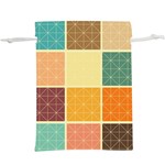 Square Cube Shape Colourful Lightweight Drawstring Pouch (XL) Back