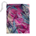 Fuchsia waves Drawstring Pouch (4XL) Back