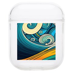 Waves Ocean Sea Abstract Whimsical Abstract Art 3 Soft Tpu Airpods 1/2 Case by Ndabl3x
