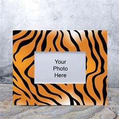 Tiger Skin Pattern White Tabletop Photo Frame 4 x6  by Ket1n9