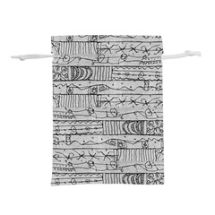 Black And White Hand Drawn Doodles Abstract Pattern Bk Lightweight Drawstring Pouch (l) by dflcprintsclothing