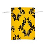 Yellow Regal Filagree Pattern Lightweight Drawstring Pouch (M) Back