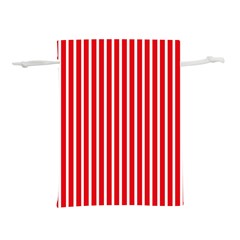 Strip Red White Pattern Lightweight Drawstring Pouch (s) by Loisa77