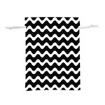 Wave Pattern Wavy Halftone Lightweight Drawstring Pouch (L) Back