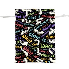 Time Nonlinear Curved Linear Lightweight Drawstring Pouch (xl) by Paksenen