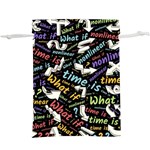 Time Nonlinear Curved Linear Lightweight Drawstring Pouch (XL) Back