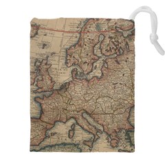Old Vintage Classic Map Of Europe Drawstring Pouch (4xl) by Paksenen