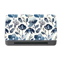 Indigo Watercolor Floral Seamless-pattern Memory Card Reader With Cf by Ket1n9