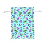 Sea Ocean Sealife Turtle Jellyfish Lightweight Drawstring Pouch (L) Back