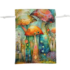 Whimsical Mushrooms Colorful Patterns Lightweight Drawstring Pouch (xl) by Loisa77