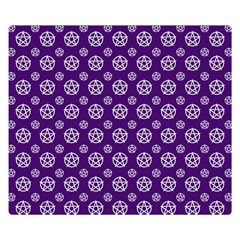 White Pentacle And Purple Pattern Premium Plush Fleece Blanket (small) by cheekywitch