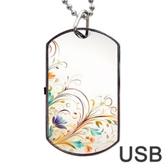 Flower Dog Tag Usb Flash (one Side) by 2607694c
