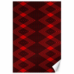 Pattern Rot Schwarz Canvas 20  X 30  by dedoma