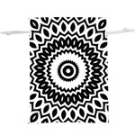 Circular Concentric Radial Symmetry Abstract Lightweight Drawstring Pouch (XL) Back