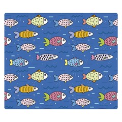 Sea Fish Blue Submarine Animal Premium Plush Fleece Blanket (small) by Proyonanggan