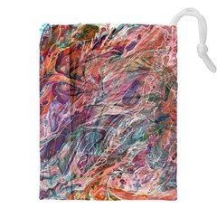 Abstract Summer Flow Drawstring Pouch (5xl) by kaleidomarblingart