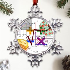 Mathematics Formula Physics School Metal Large Snowflake Ornament by Bedest