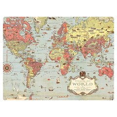 Vintage Old Antique World Map Premium Plush Fleece Blanket (extra Small) by Bedest