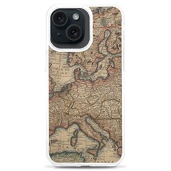 Old Vintage Classic Map Of Europe Iphone 15 Plus Tpu Uv Print Case by Paksenen