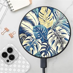 Abstract Art Tropical Leaves Wireless Fast Charger(black) by Valentinaart