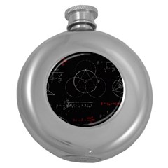 Math Board Circuit Circuits Computer Shield Tech Technology Round Hip Flask (5 Oz) by Loisa77