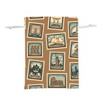 Retro Postage Seamless Pattern Lightweight Drawstring Pouch (S) Front
