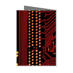 Red Circuit Board Texture Red Circuit Digital Texture Circuit Board Red Technology Mini Greeting Cards (pkg Of 8) by Loisa77