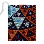 Fractal Triangle Geometric Abstract Pattern Drawstring Pouch (5XL) Back