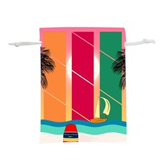 Digital Graphic Clip Art Beach Lightweight Drawstring Pouch (s) by Proyonanggan