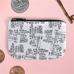 Blackboard Algorithms Black And White Pattern Mini Coin Purse by dflcprintsclothing