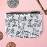 Blackboard Algorithms Black and White Pattern Mini Coin Purse Back