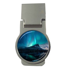 Aurora Borealis Mountain Reflection Money Clips (round)  by Grandong